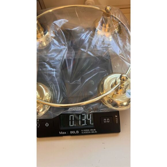 PARTYLITE 9” BRASS/GOLD 4 PLACE CANDLE RING HOLDER DECOR - Picture 7 of 8